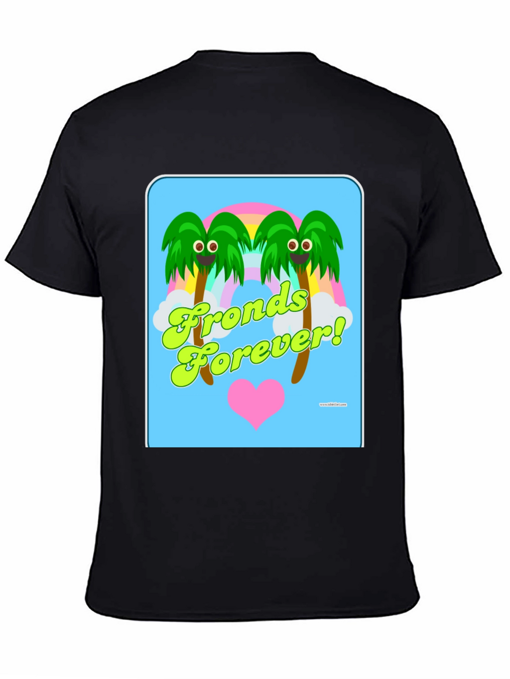 Fronds Forever! Black Cotton Graphic T-Shirt