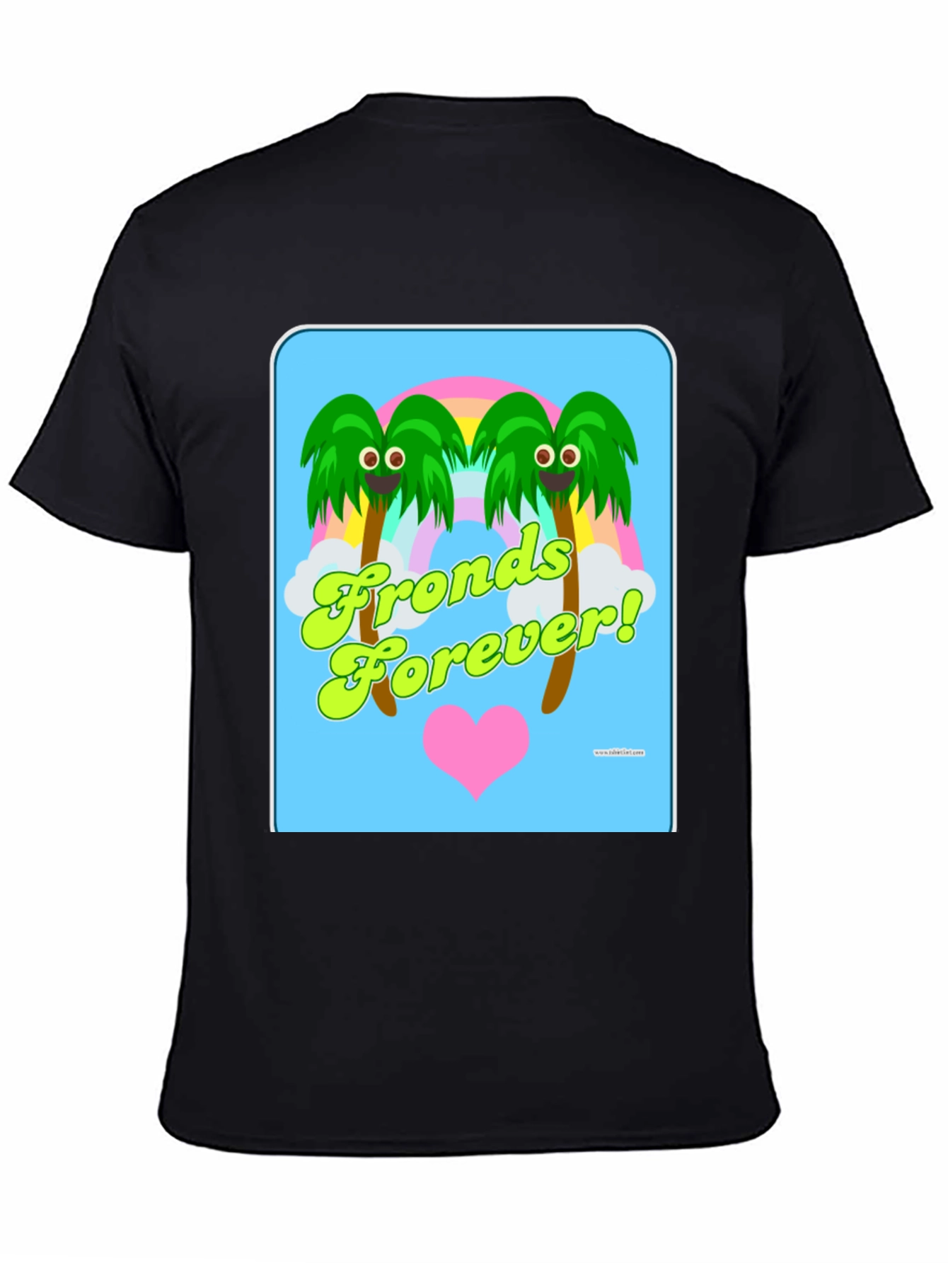 Fronds Forever! Black Cotton Graphic T-Shirt