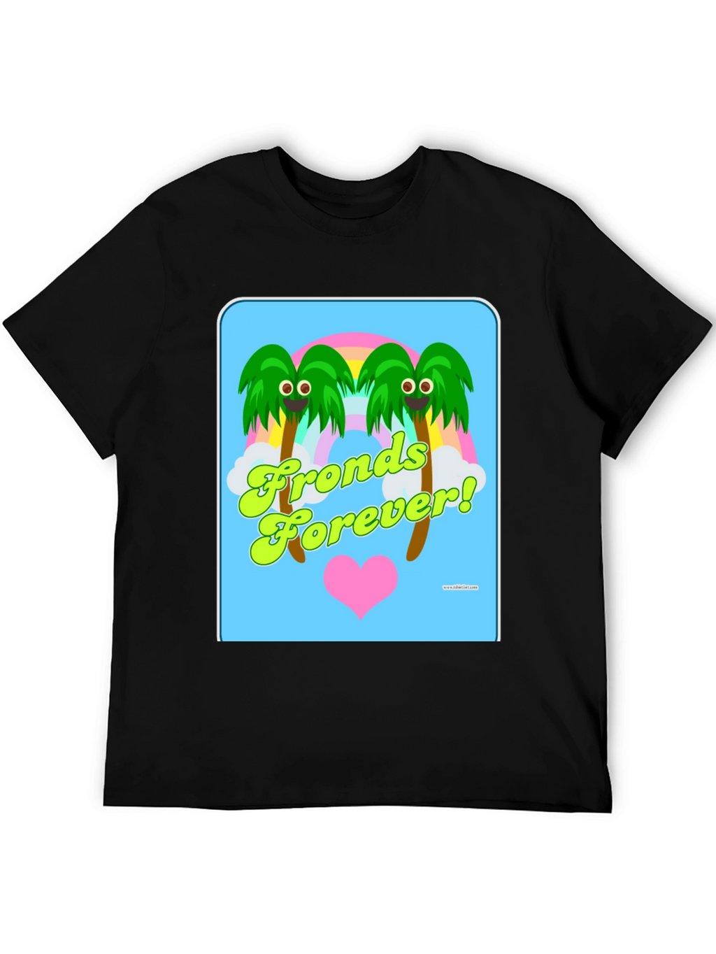 Fronds Forever! Black Cotton Graphic T-Shirt