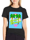 Fronds Forever! Black Cotton Graphic T-Shirt