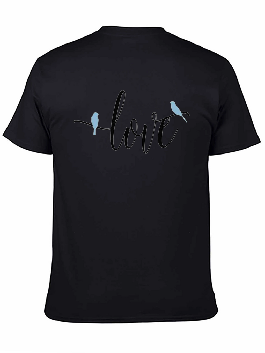 Love Birds Graphic Black T-Shirt