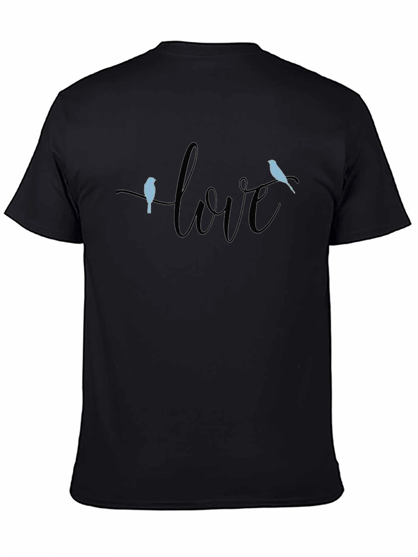 Love Birds Graphic Black T-Shirt