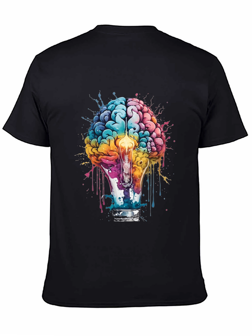 Brain Lightbulb Graphic Tee - Creative Thought T-Shirt