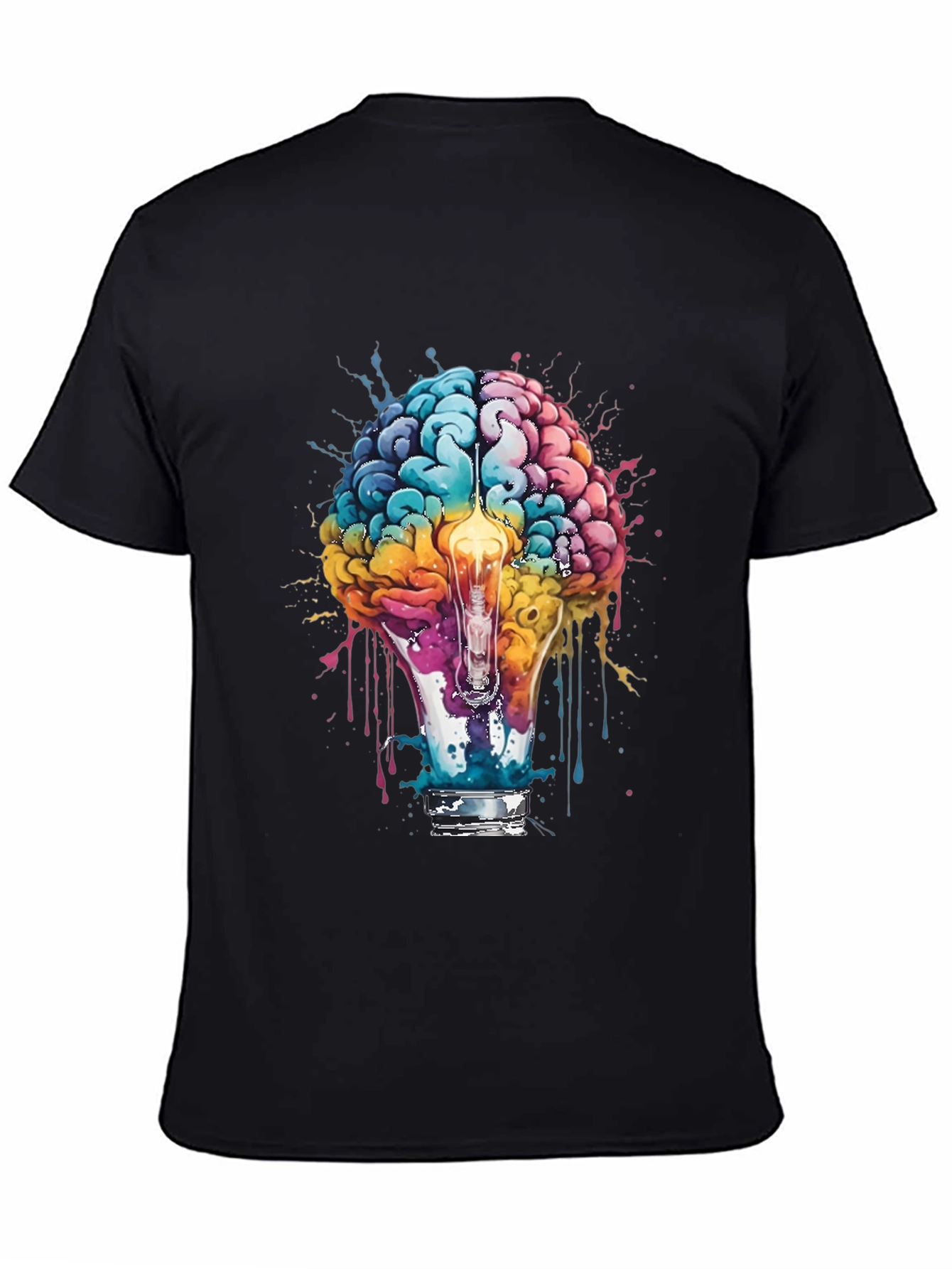 Brain Lightbulb Graphic Tee - Creative Thought T-Shirt