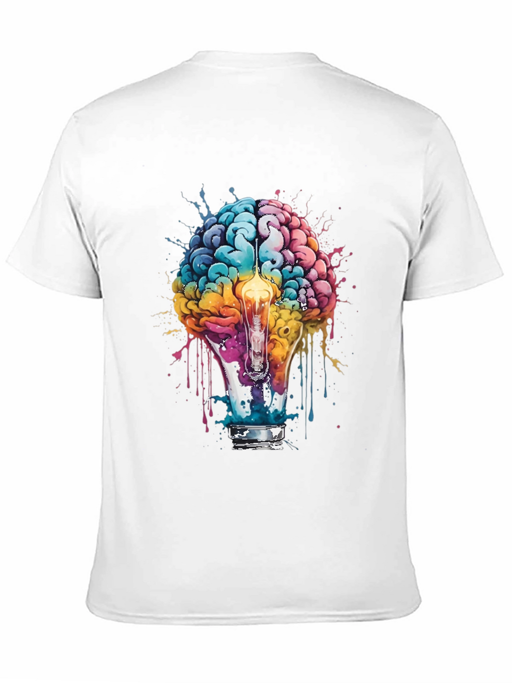 Brain Lightbulb Graphic Tee - Creative Thought T-Shirt