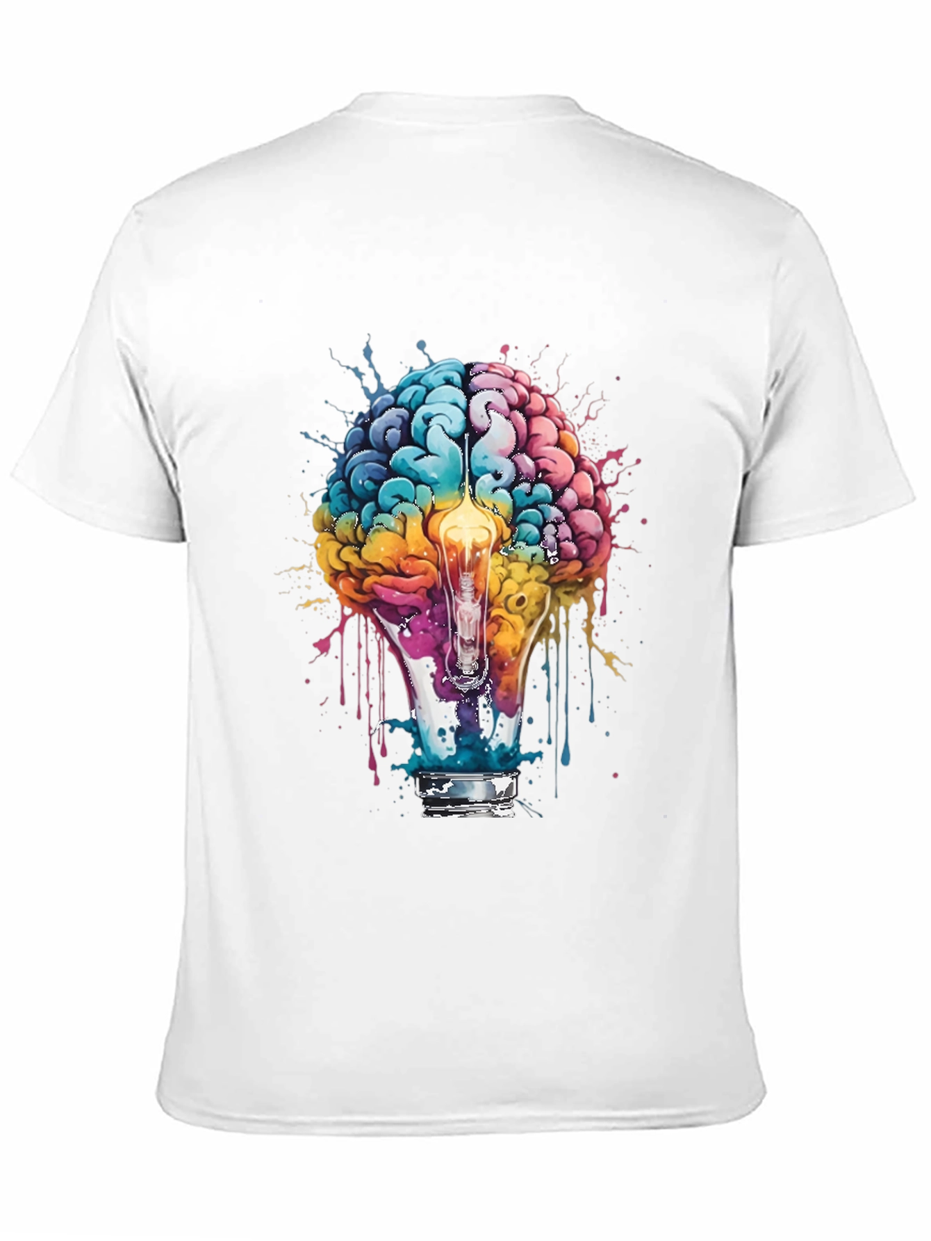 Brain Lightbulb Graphic Tee - Creative Thought T-Shirt