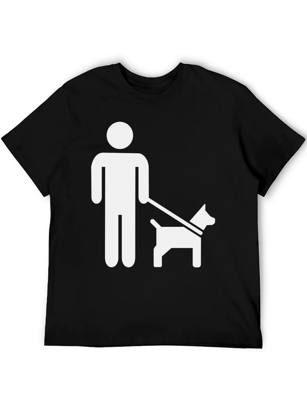 Dog Walker Graphic Tee - Black Cotton Casual T-Shirt