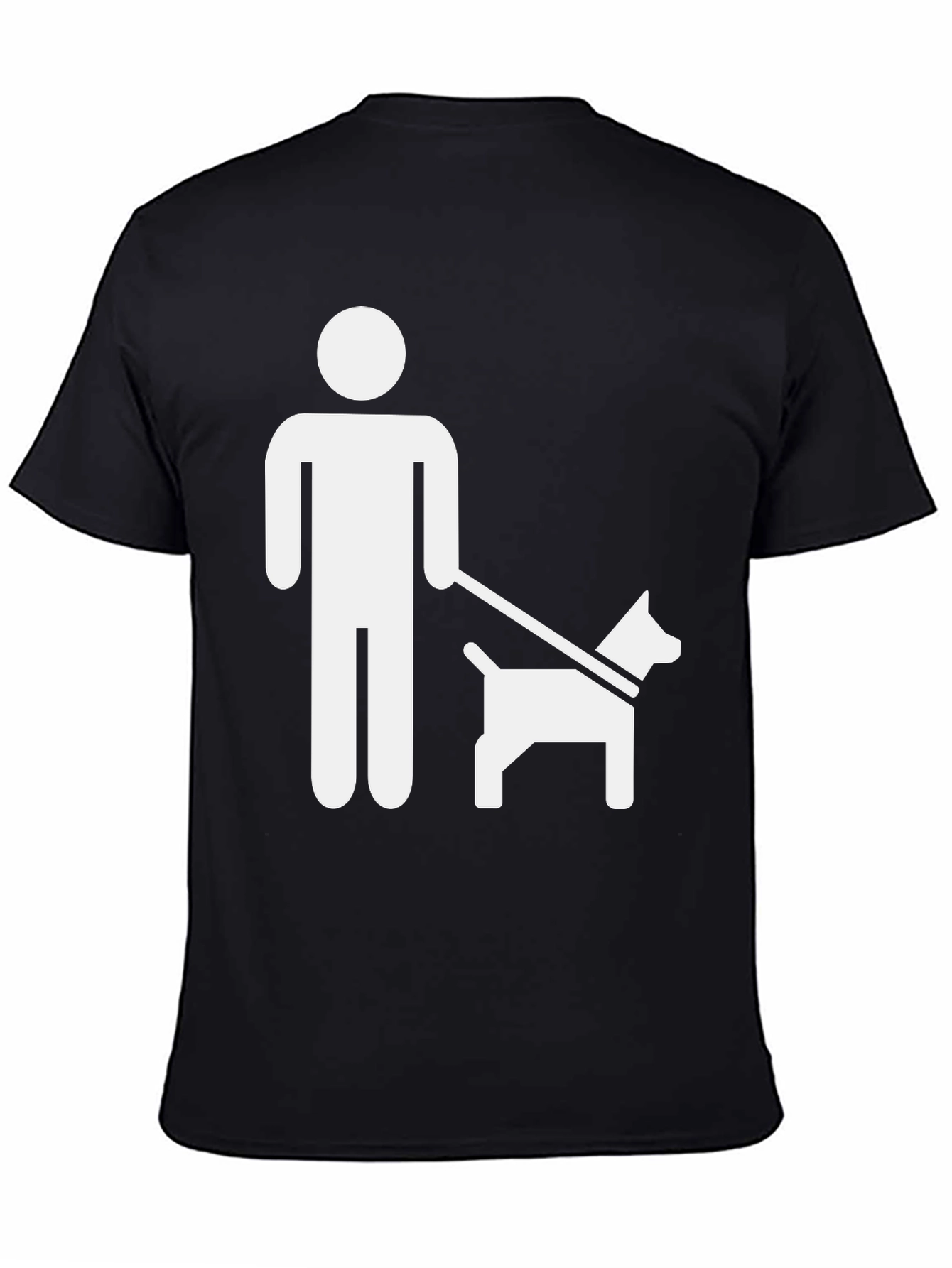 Dog Walker Graphic Tee - Black Cotton Casual T-Shirt