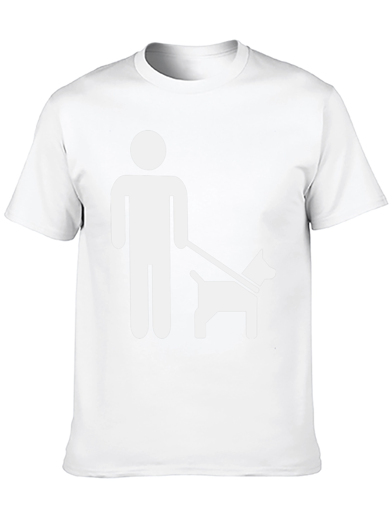 Dog Walker Graphic Tee - Black Cotton Casual T-Shirt
