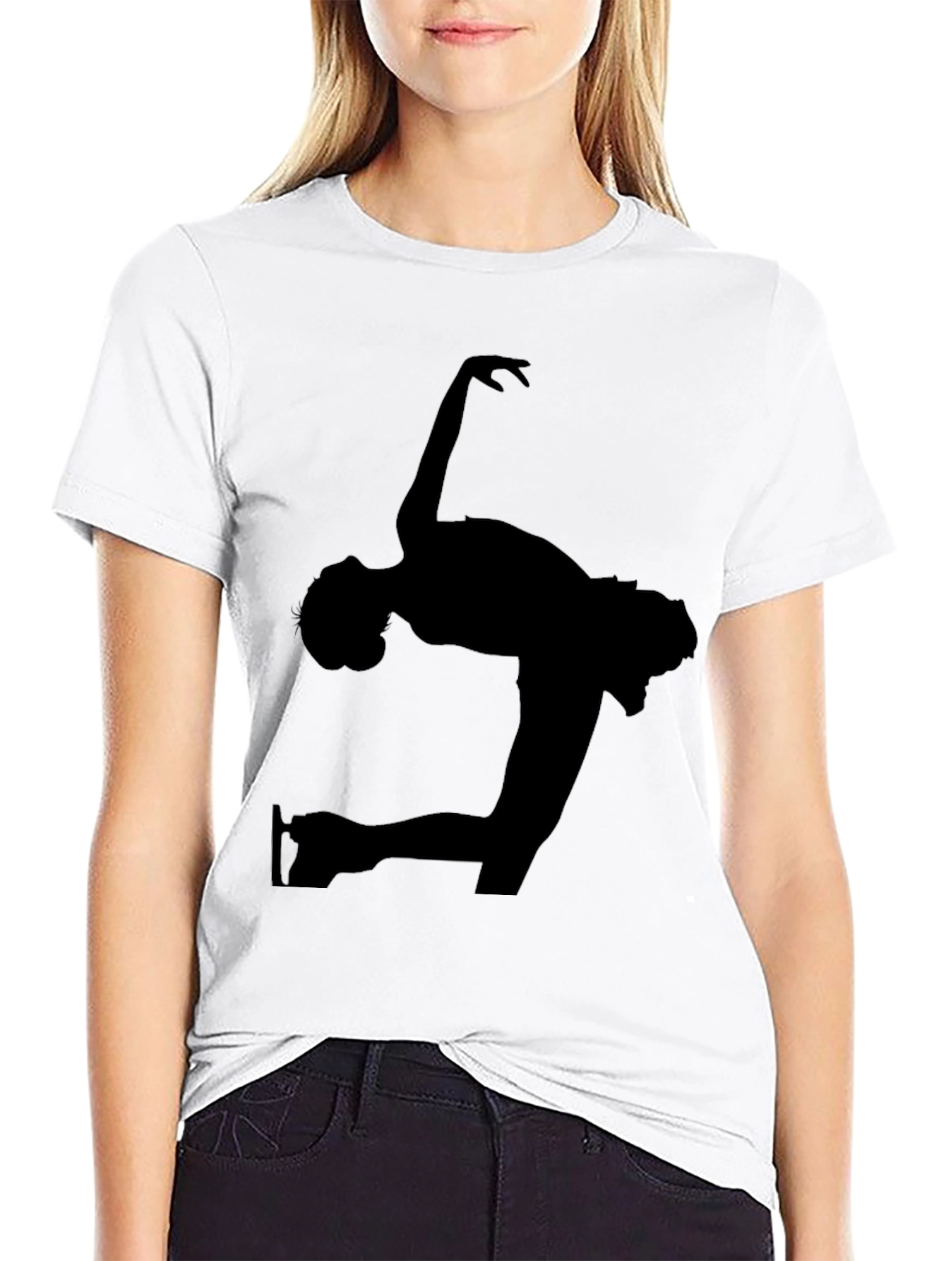 Ballerina Silhouette Graphic Tee - Classic Black