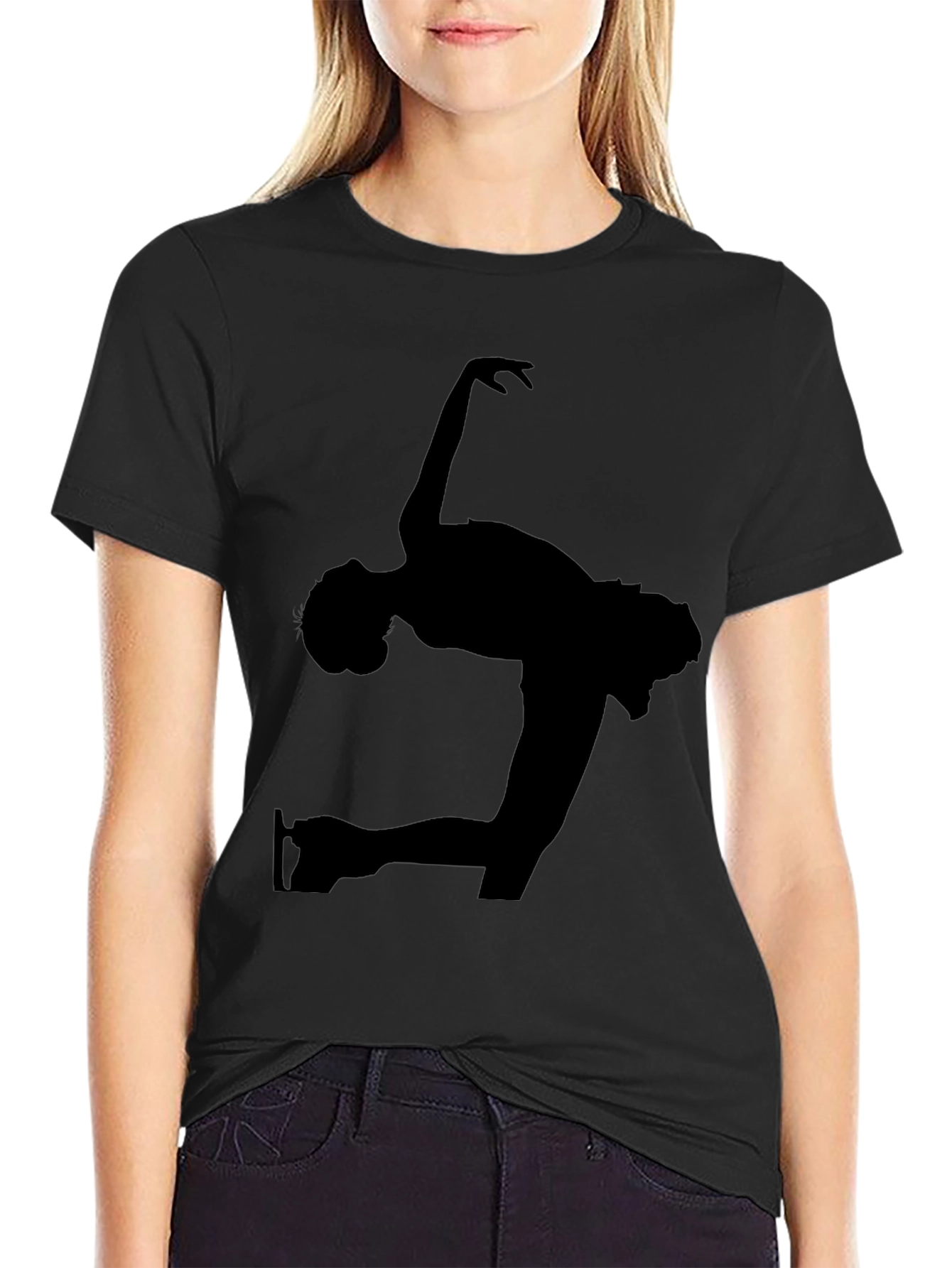 Ballerina Silhouette Graphic Tee - Classic Black