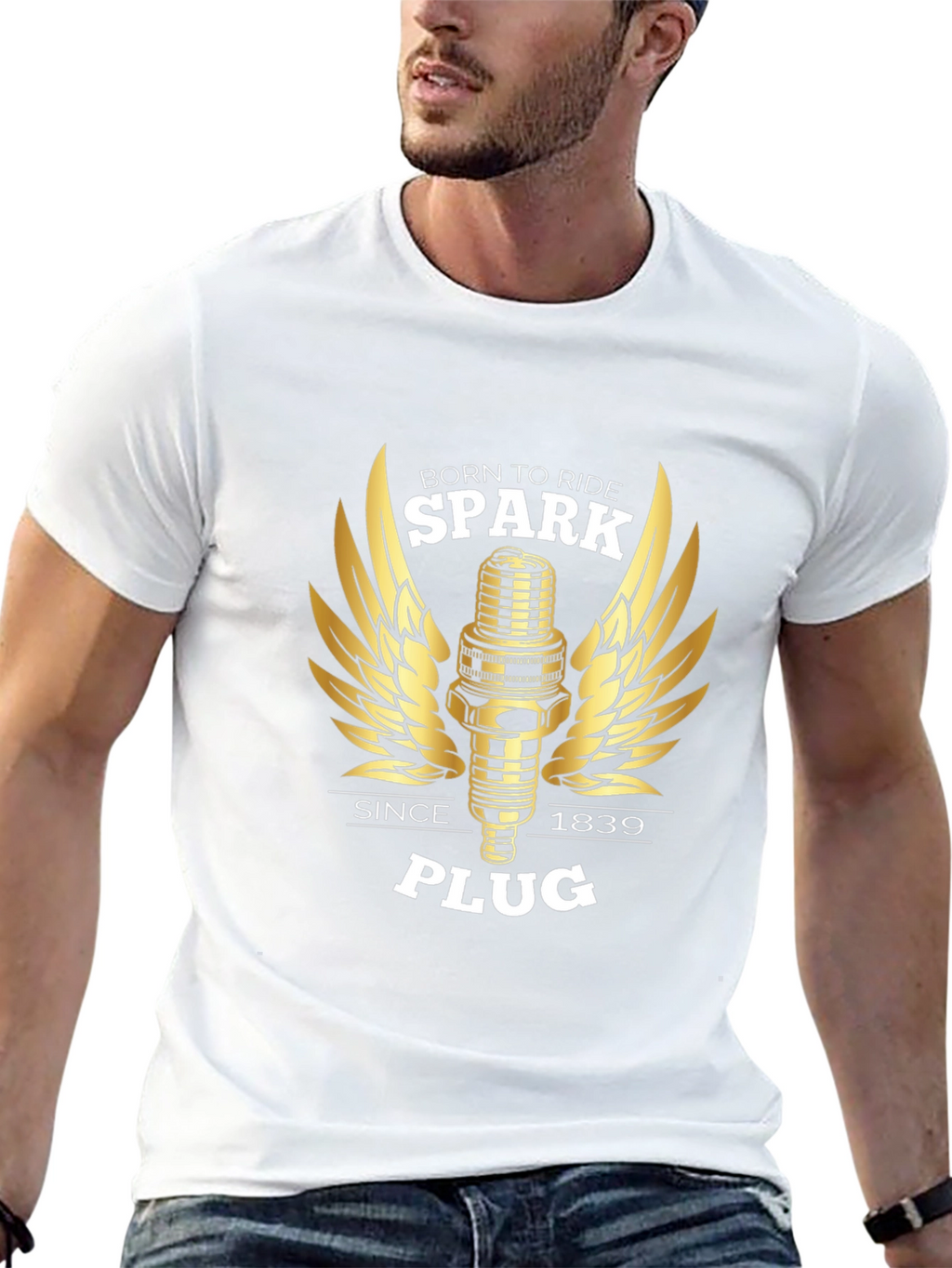 Born to Ride Spark Plug Graphic Tee