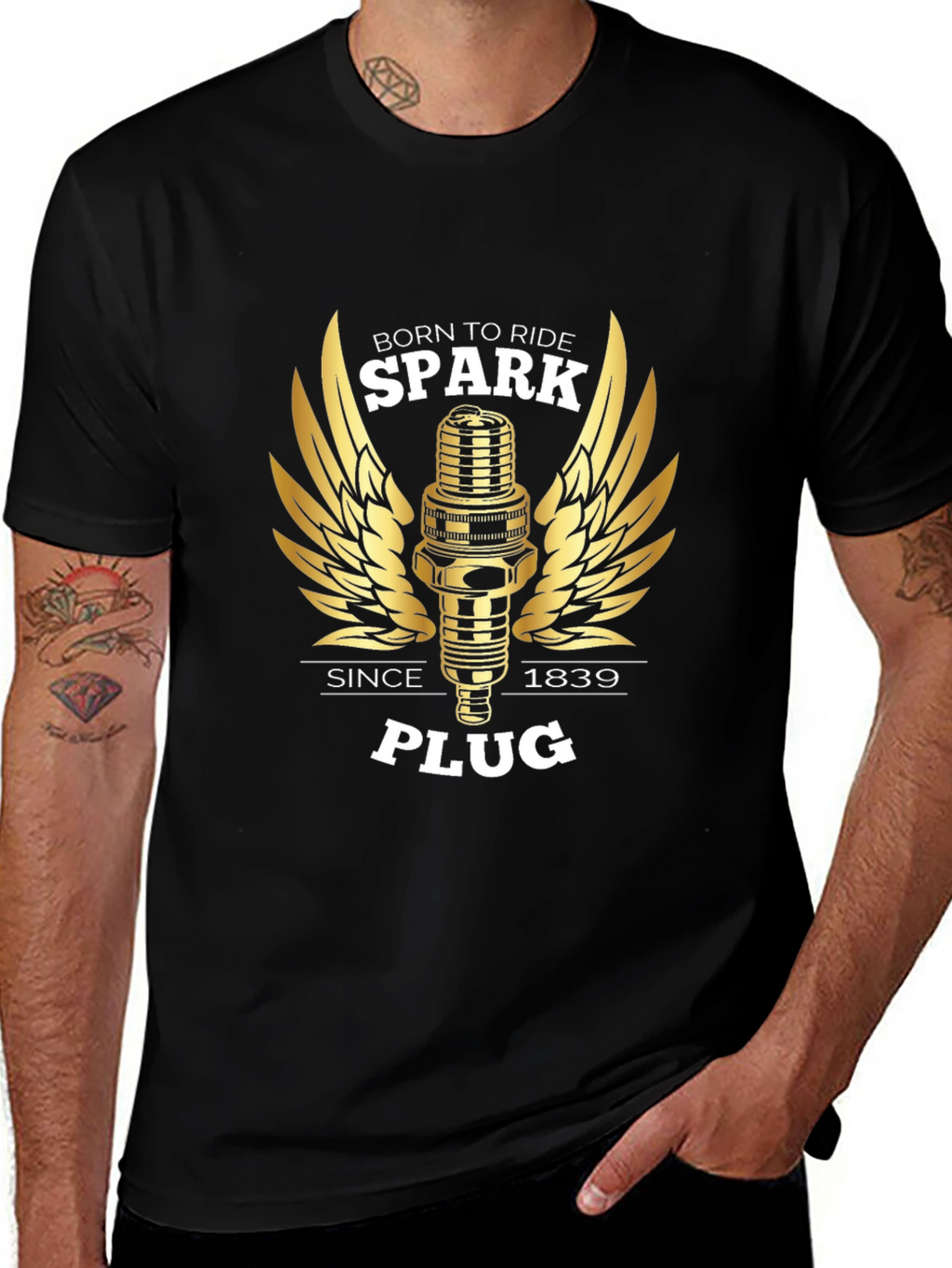 Born to Ride Spark Plug Graphic Tee