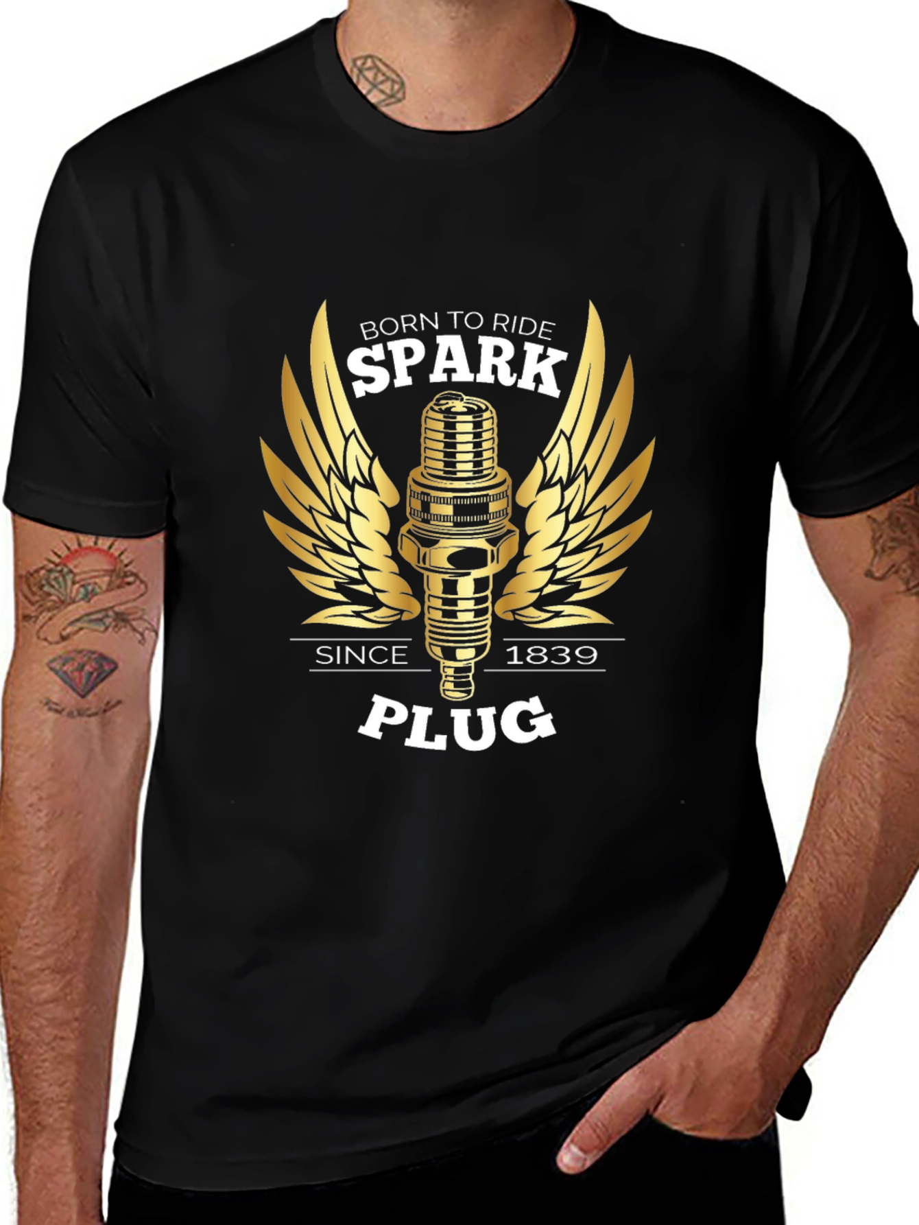 Born to Ride Spark Plug Graphic Tee