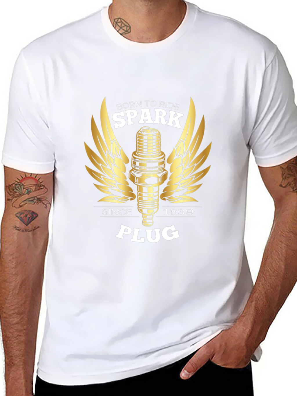 Born to Ride Spark Plug Graphic Tee