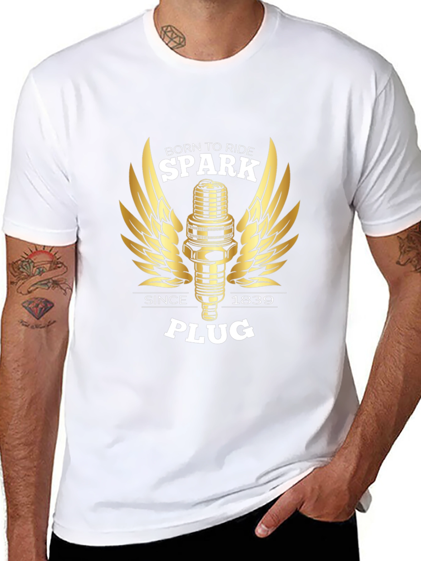 Born to Ride Spark Plug Graphic Tee