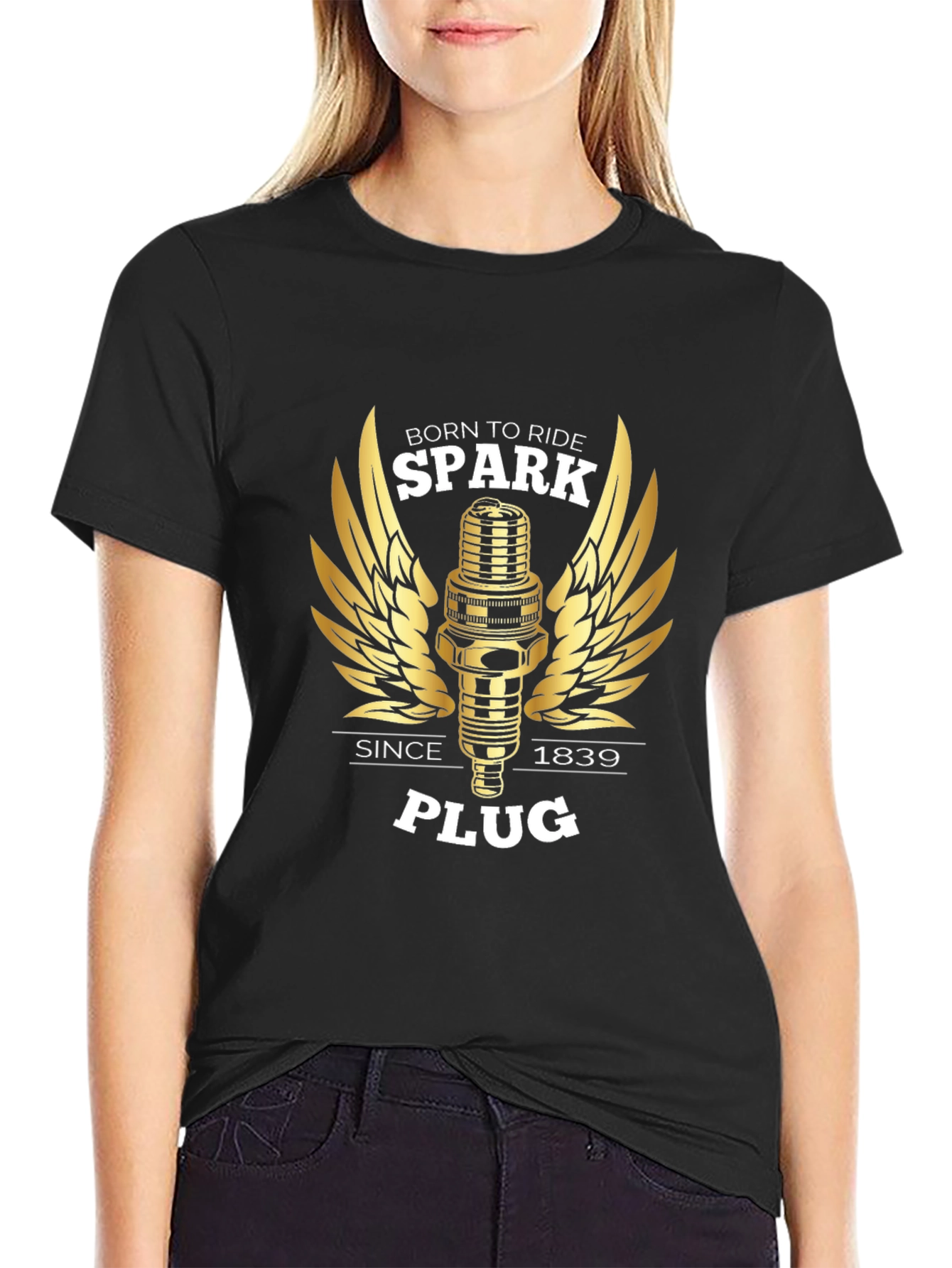 Born to Ride Spark Plug Graphic Tee