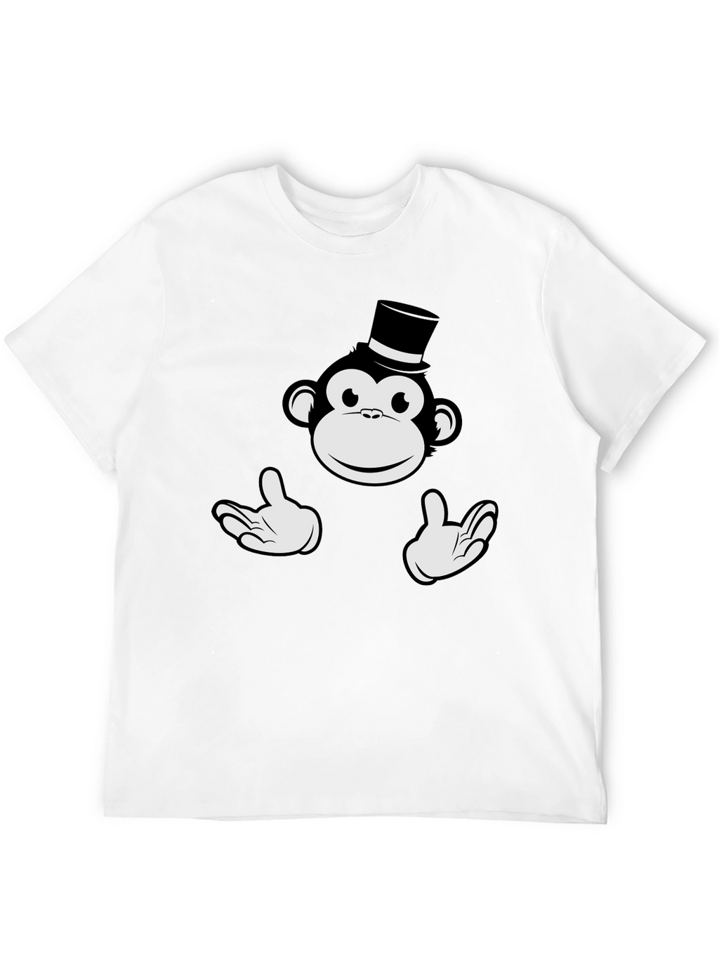 Monkey Top Hat Graphic Tee - Black Cotton T-Shirt