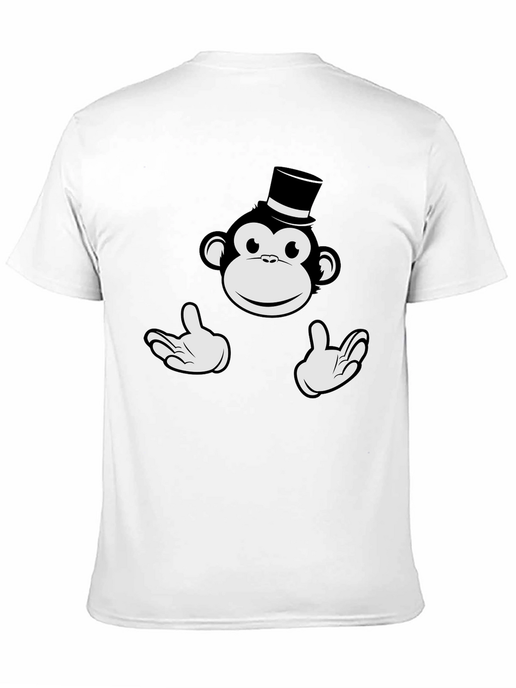 Monkey Top Hat Graphic Tee - Black Cotton T-Shirt