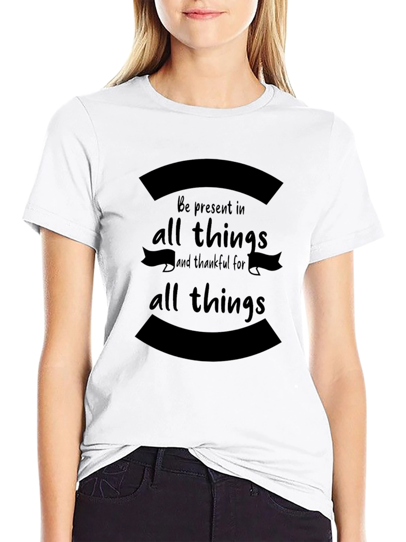 Present in All Things Black Graphic T-Shirt