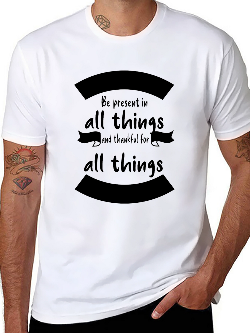 Present in All Things Black Graphic T-Shirt