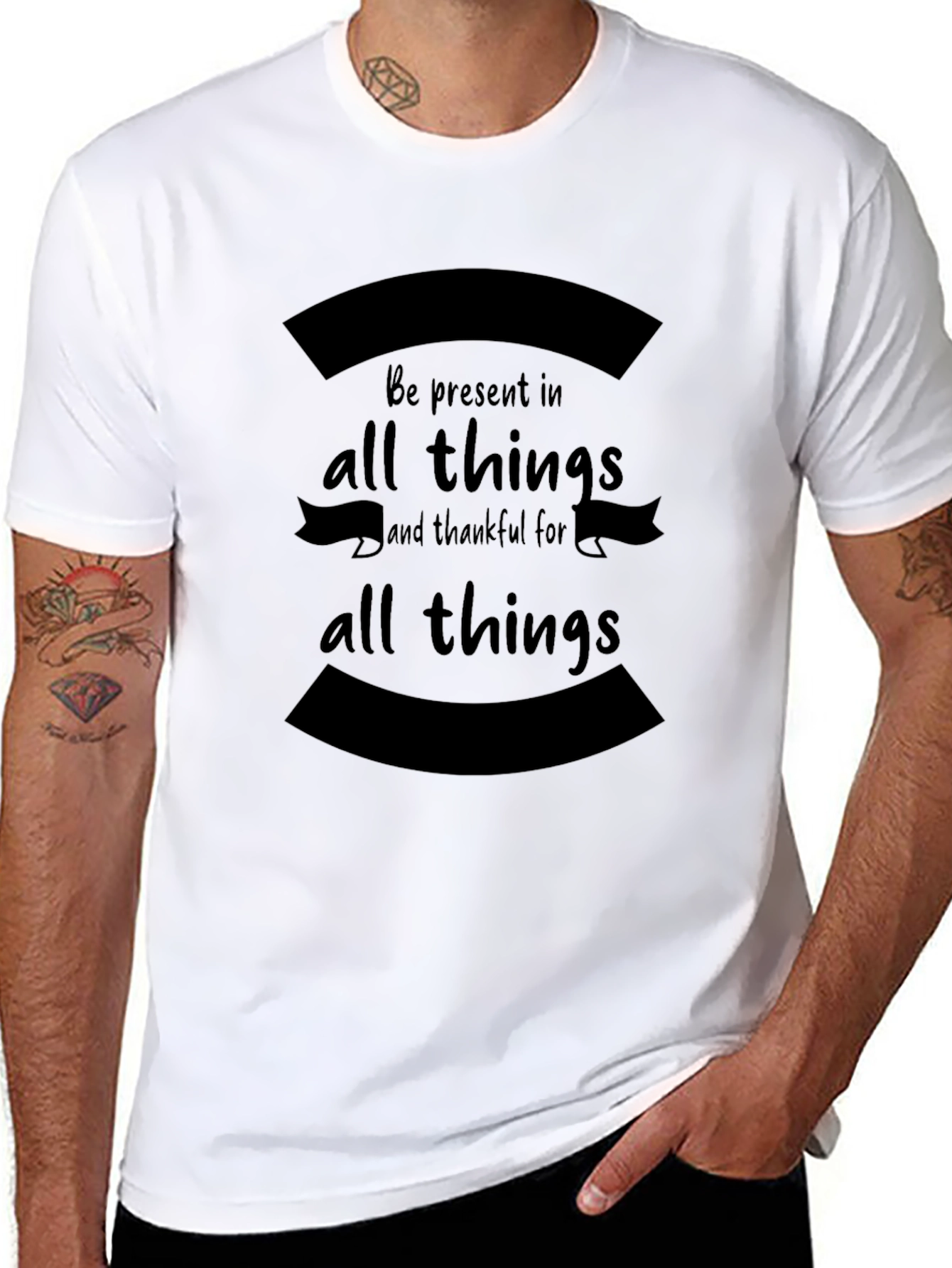 Present in All Things Black Graphic T-Shirt