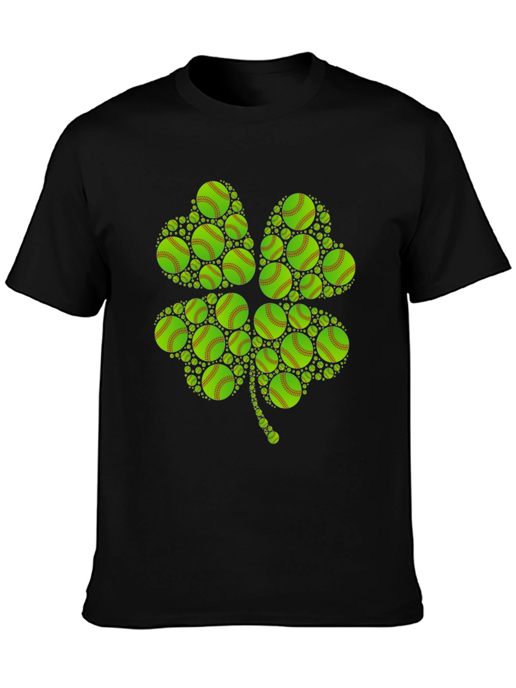 St. Patricks Day Softball Clover T-Shirt