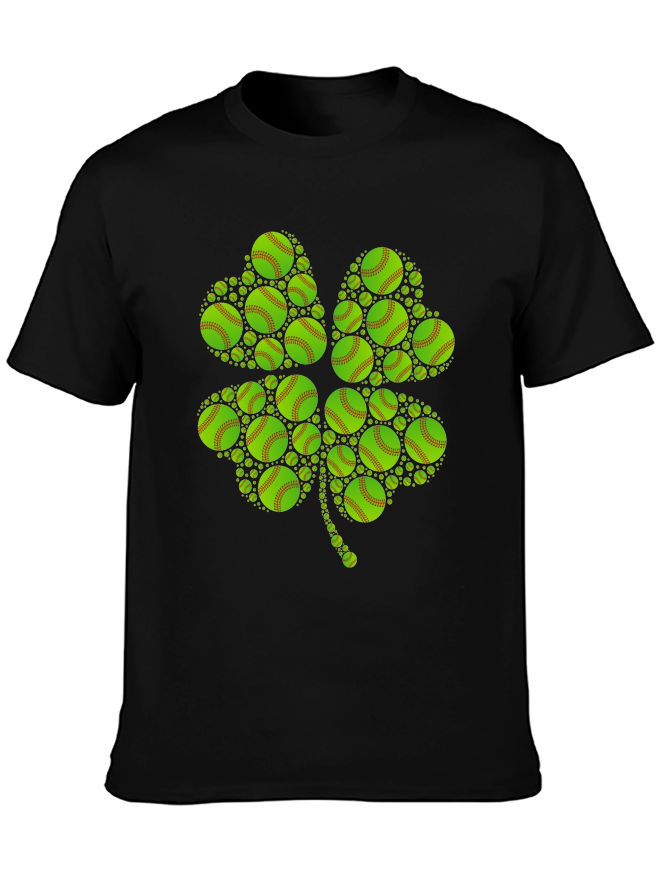 St. Patricks Day Softball Clover T-Shirt