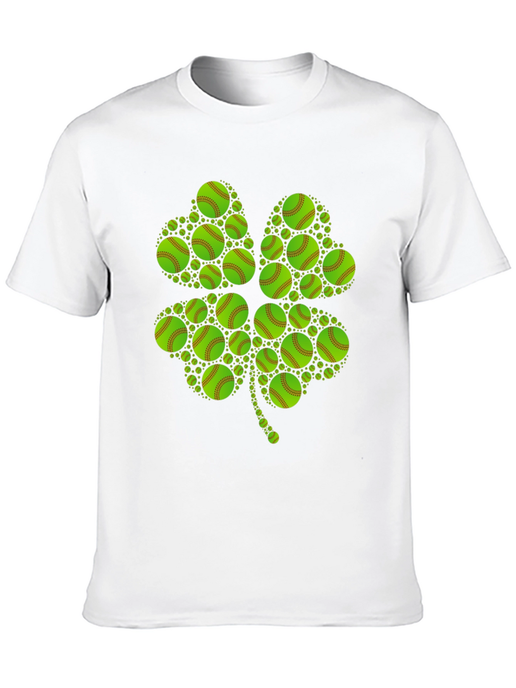 St. Patricks Day Softball Clover T-Shirt