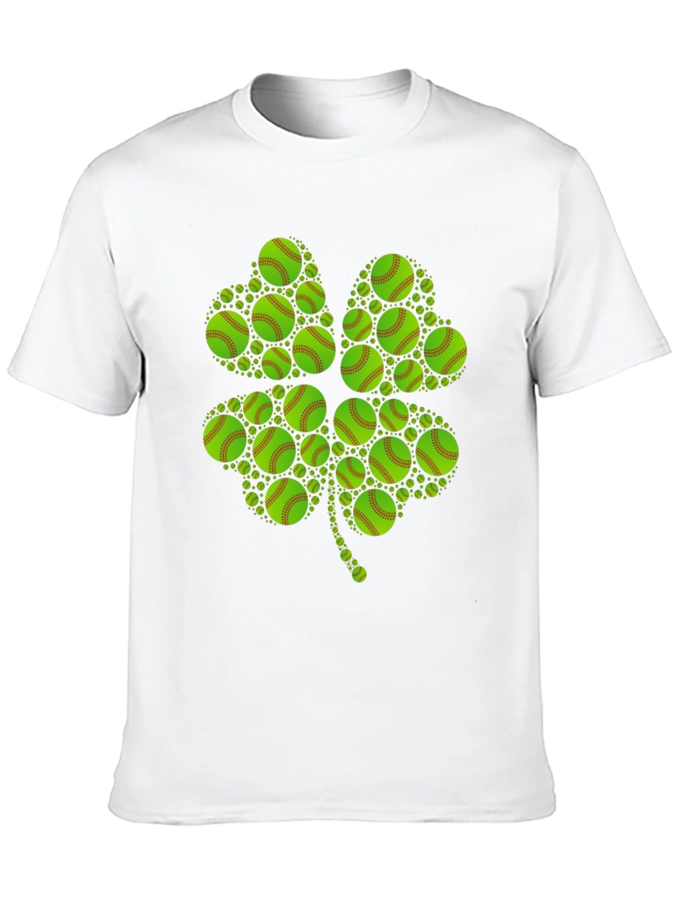 St. Patricks Day Softball Clover T-Shirt