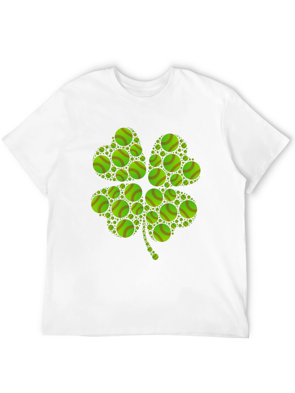 St. Patricks Day Softball Clover T-Shirt