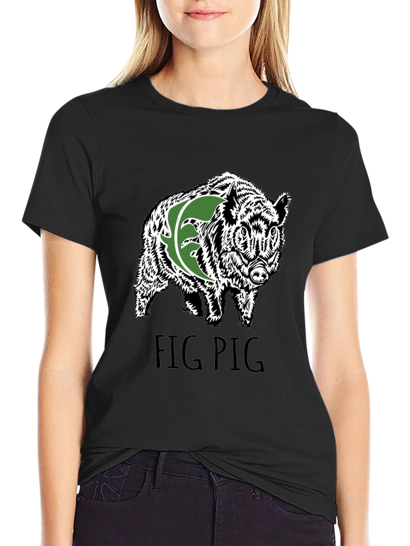 Fig Pig Black T-Shirt