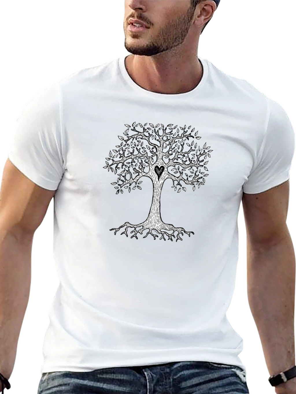 Tree of Life Heart Graphic Tee - Black