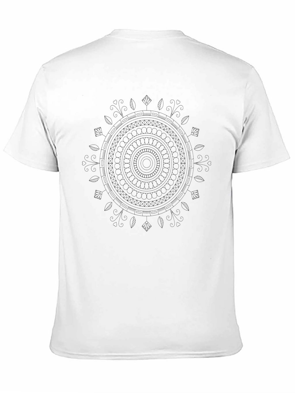 Black Mandala Graphic Tee - Casual Mens T-Shirt