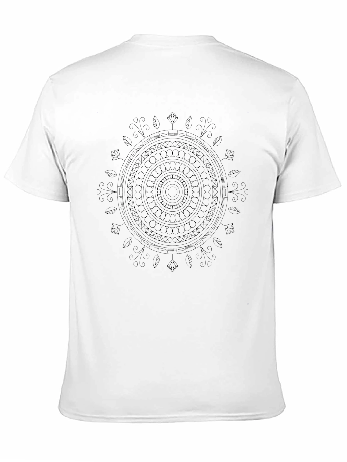 Black Mandala Graphic Tee - Casual Mens T-Shirt