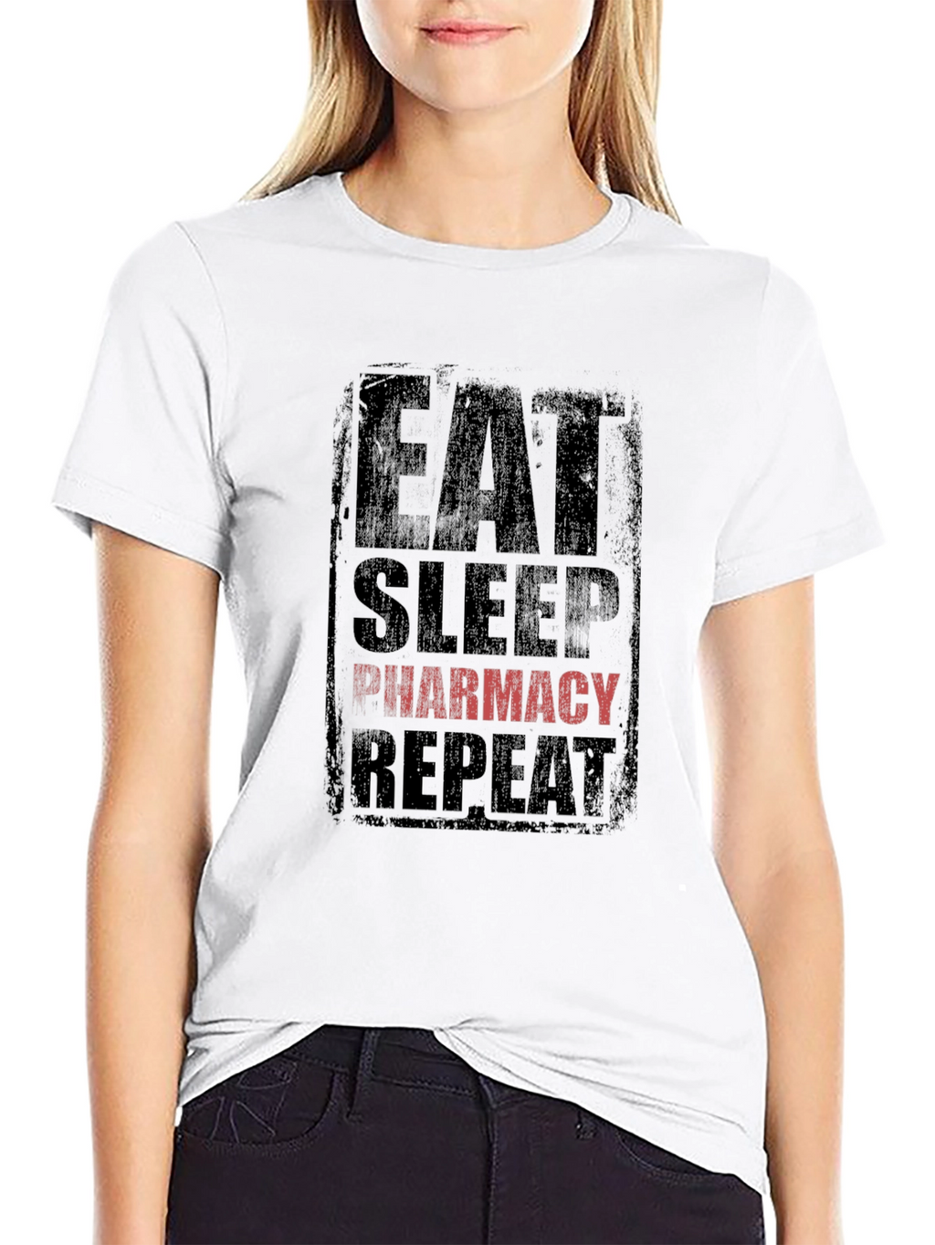 Eat Sleep Pharmacy Repeat T-Shirt - Black Graphic Tee