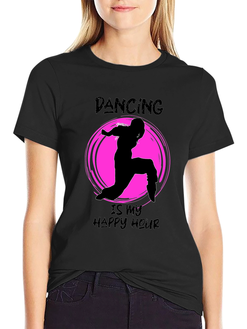 Dancing is my Happy Hour Black T-Shirt