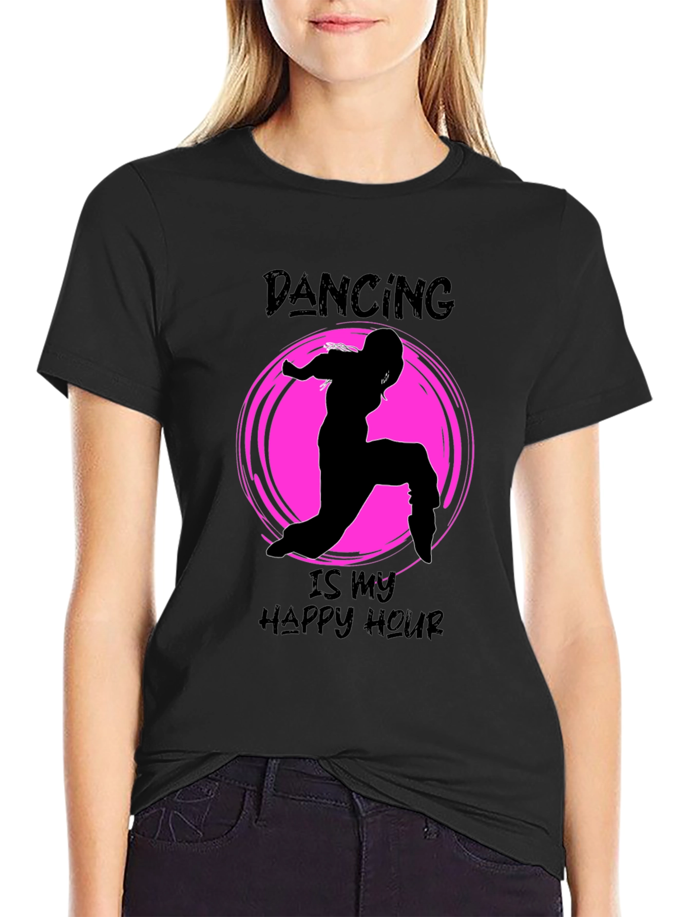 Dancing is my Happy Hour Black T-Shirt