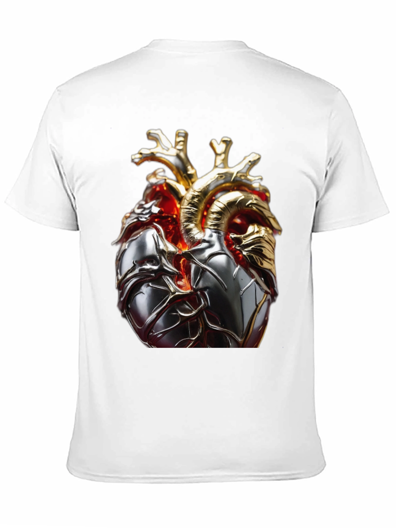 Metallic Heart Graphic T-Shirt