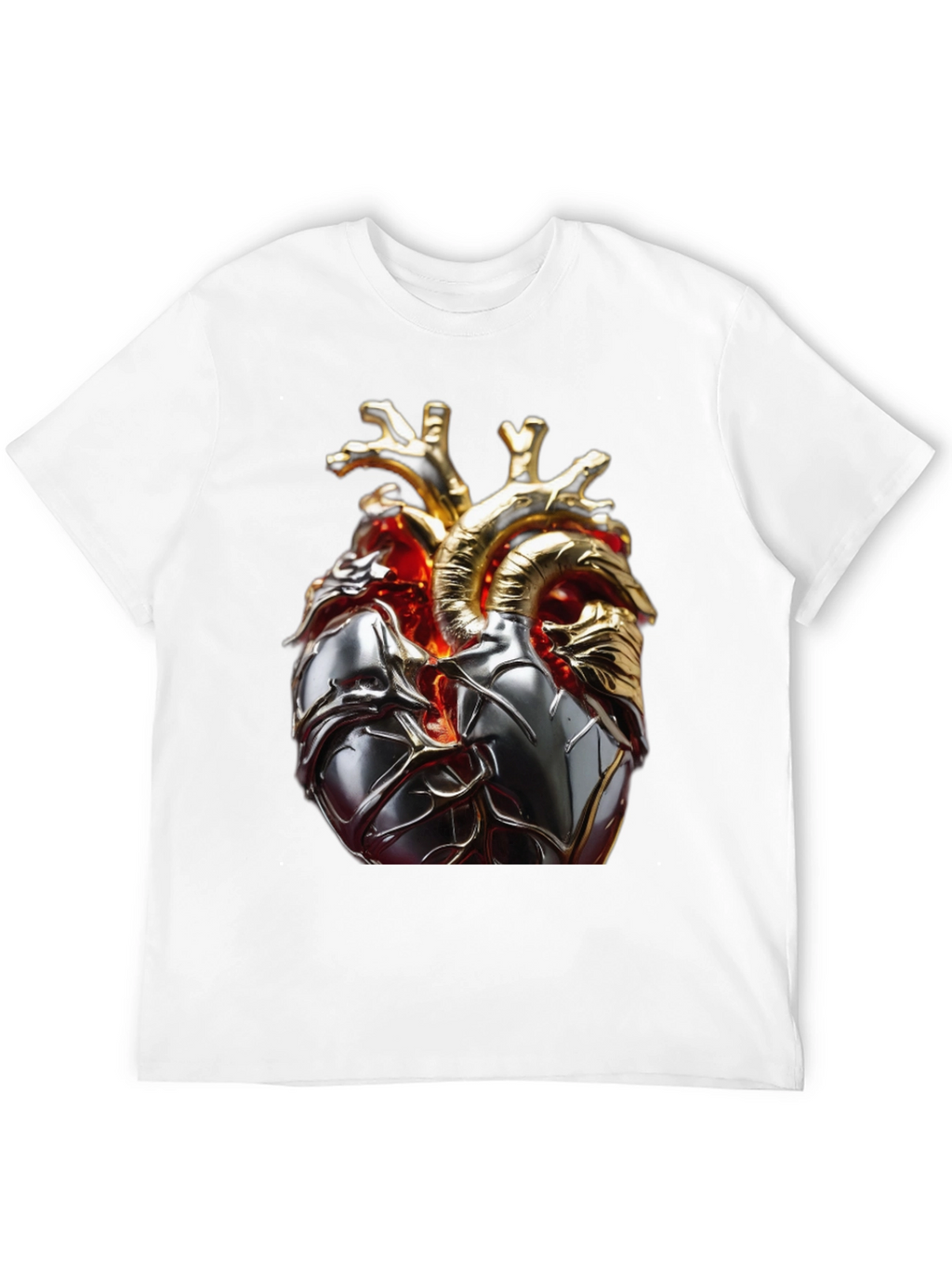 Metallic Heart Graphic T-Shirt
