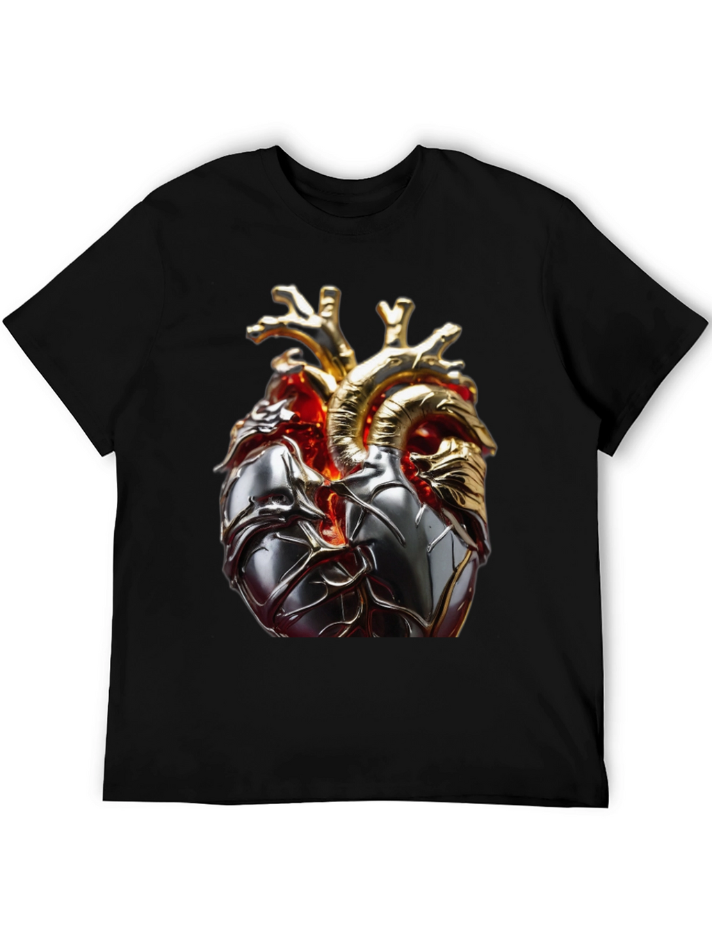 Metallic Heart Graphic T-Shirt