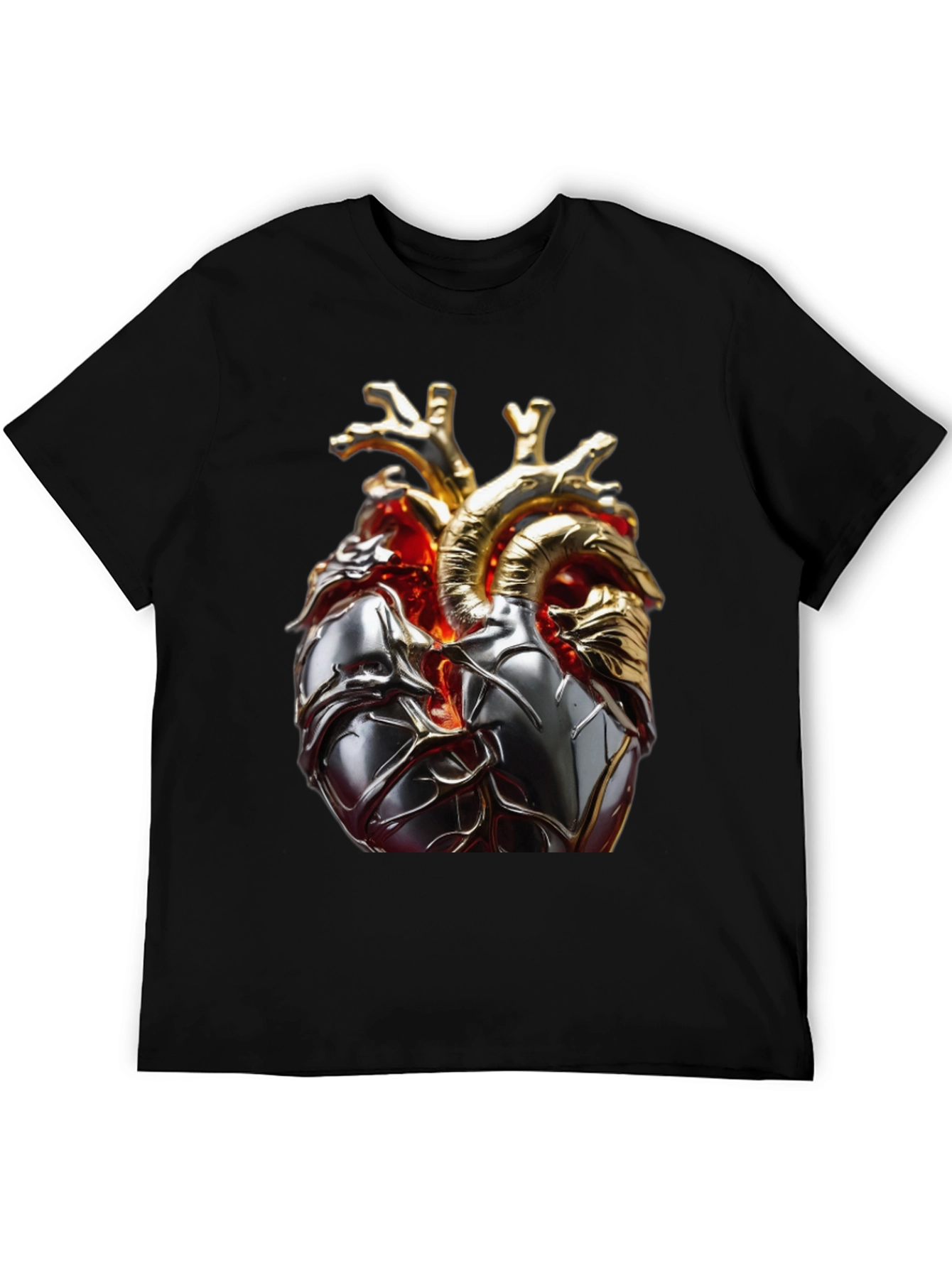 Metallic Heart Graphic T-Shirt