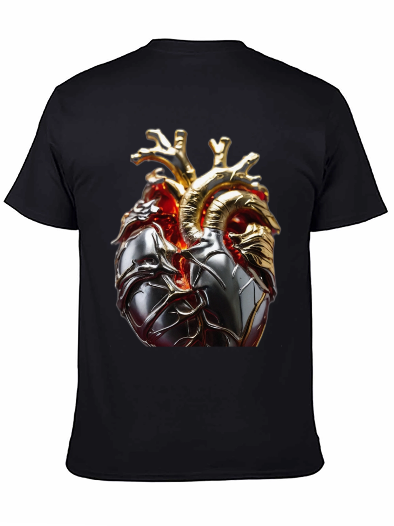Metallic Heart Graphic T-Shirt