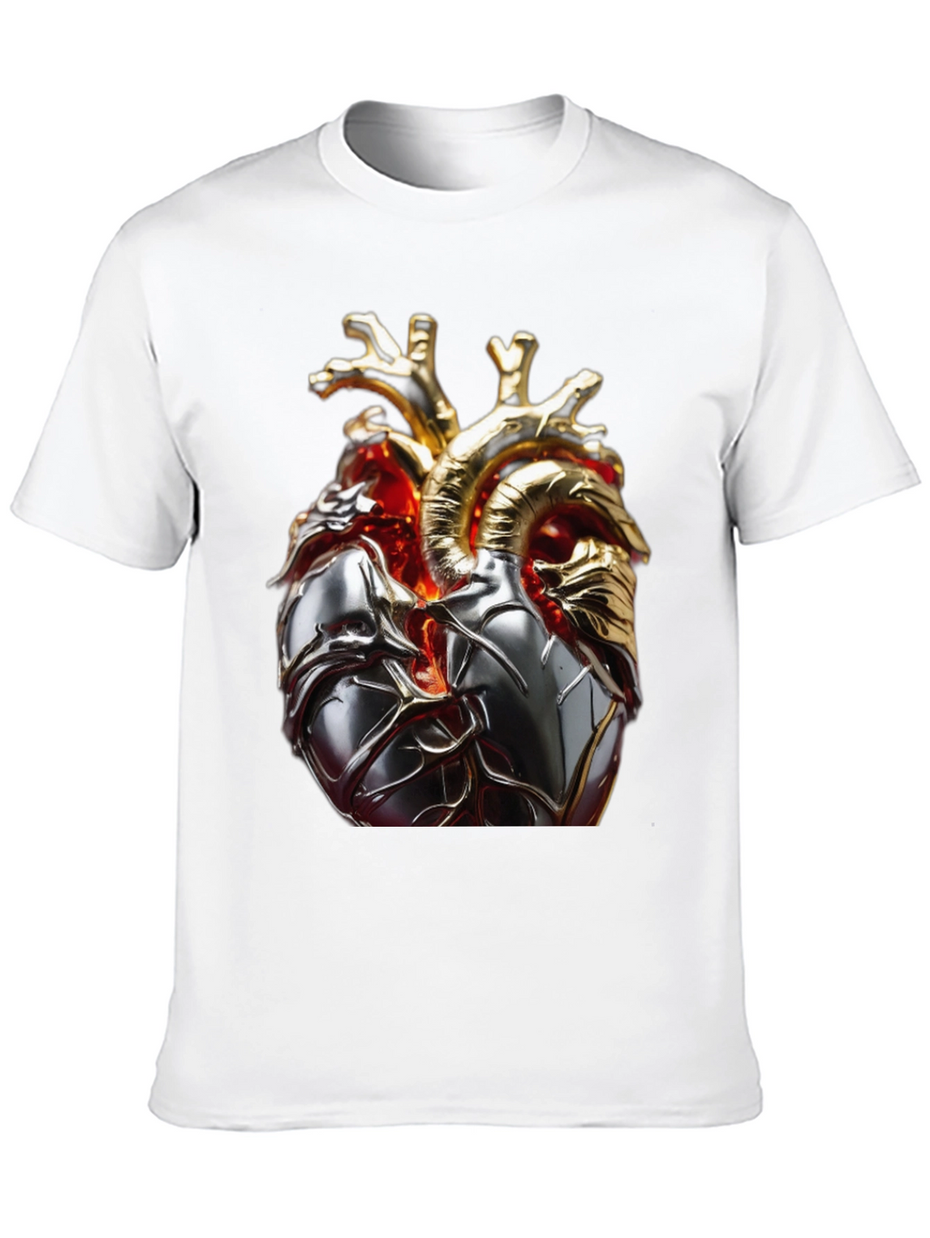 Metallic Heart Graphic T-Shirt