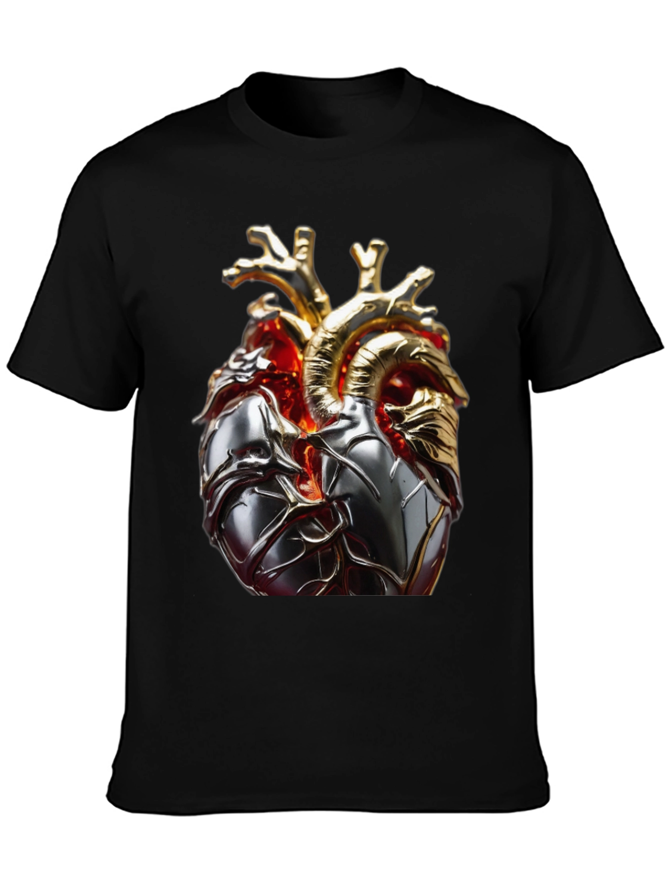 Metallic Heart Graphic T-Shirt