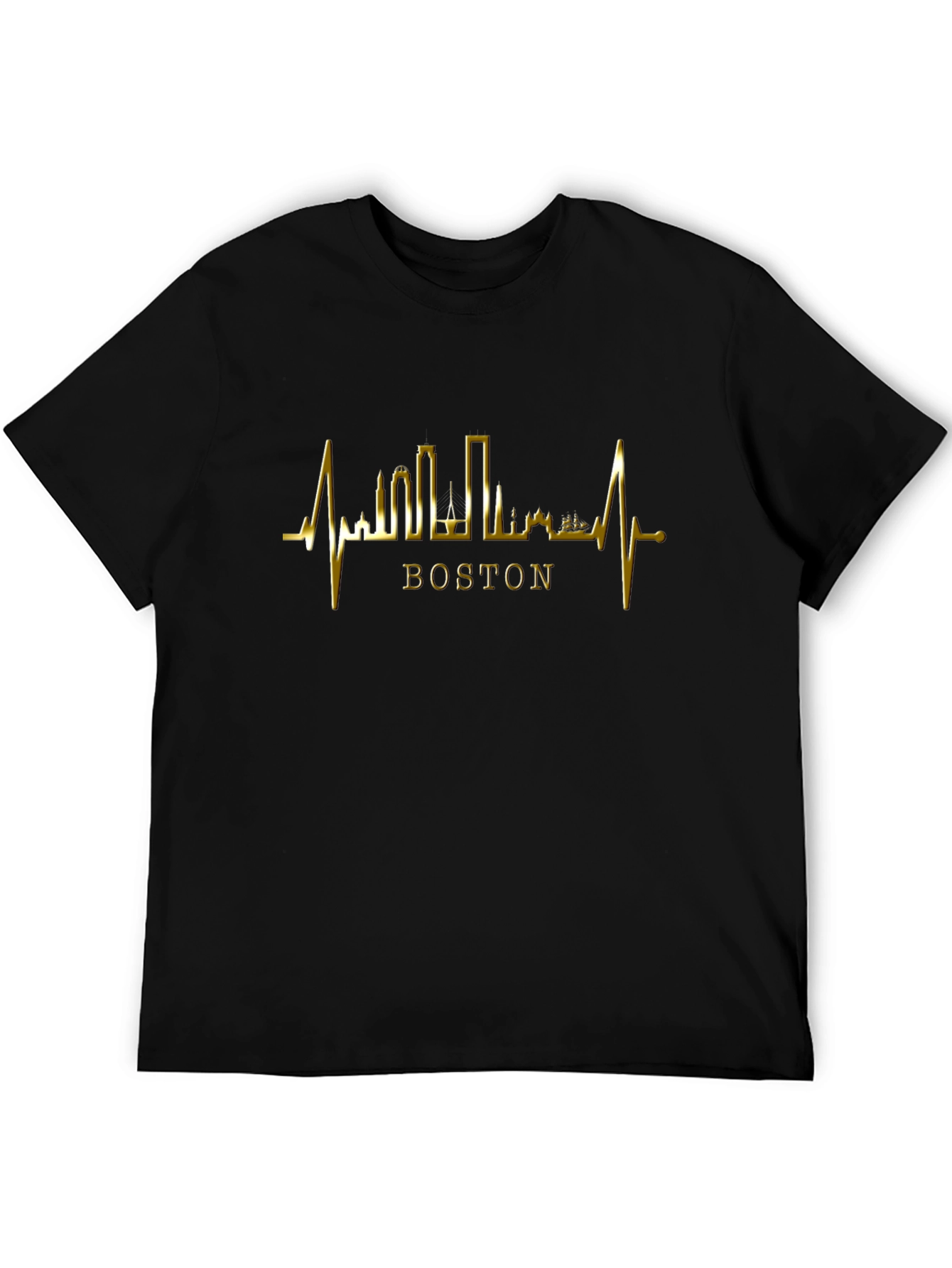 Boston Skyline Heartbeat Graphic T-Shirt