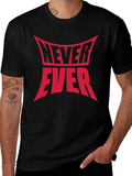 Never Ever Graphic Tee - Black Cotton T-Shirt