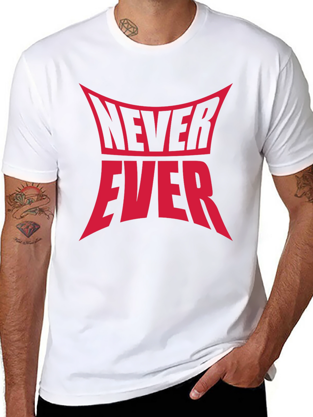 Never Ever Graphic Tee - Black Cotton T-Shirt