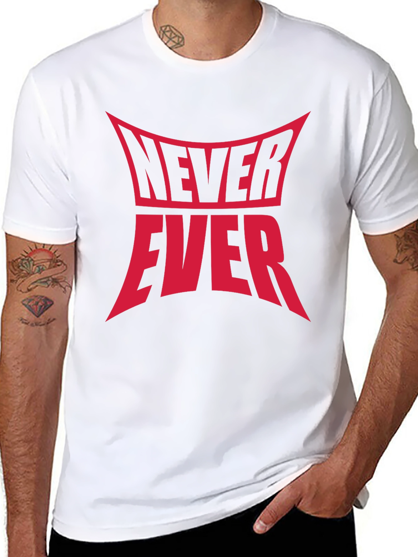 Never Ever Graphic Tee - Black Cotton T-Shirt