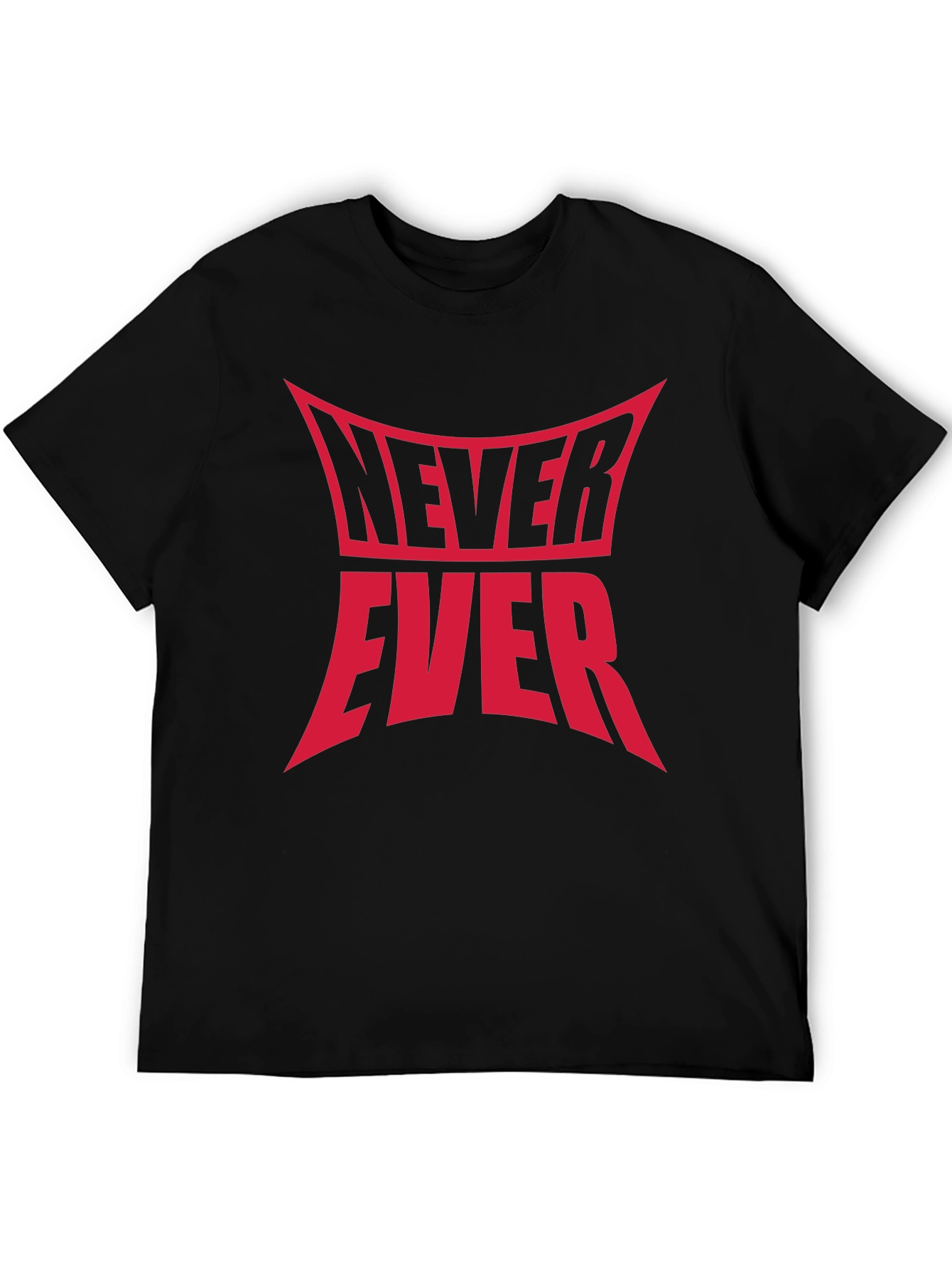 Never Ever Graphic Tee - Black Cotton T-Shirt